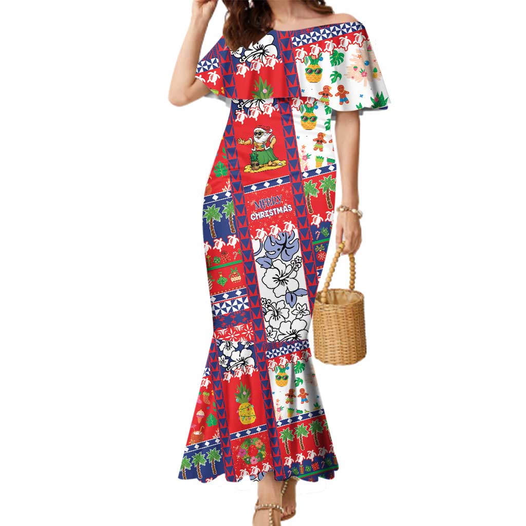 Wallis And Futuna Christmas Family Matching Mermaid Dress and Hawaiian Shirt Festive Beach Vibes - Polynesian Pride