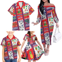 Wallis And Futuna Christmas Family Matching Off The Shoulder Long Sleeve Dress and Hawaiian Shirt Festive Beach Vibes - Polynesian Pride