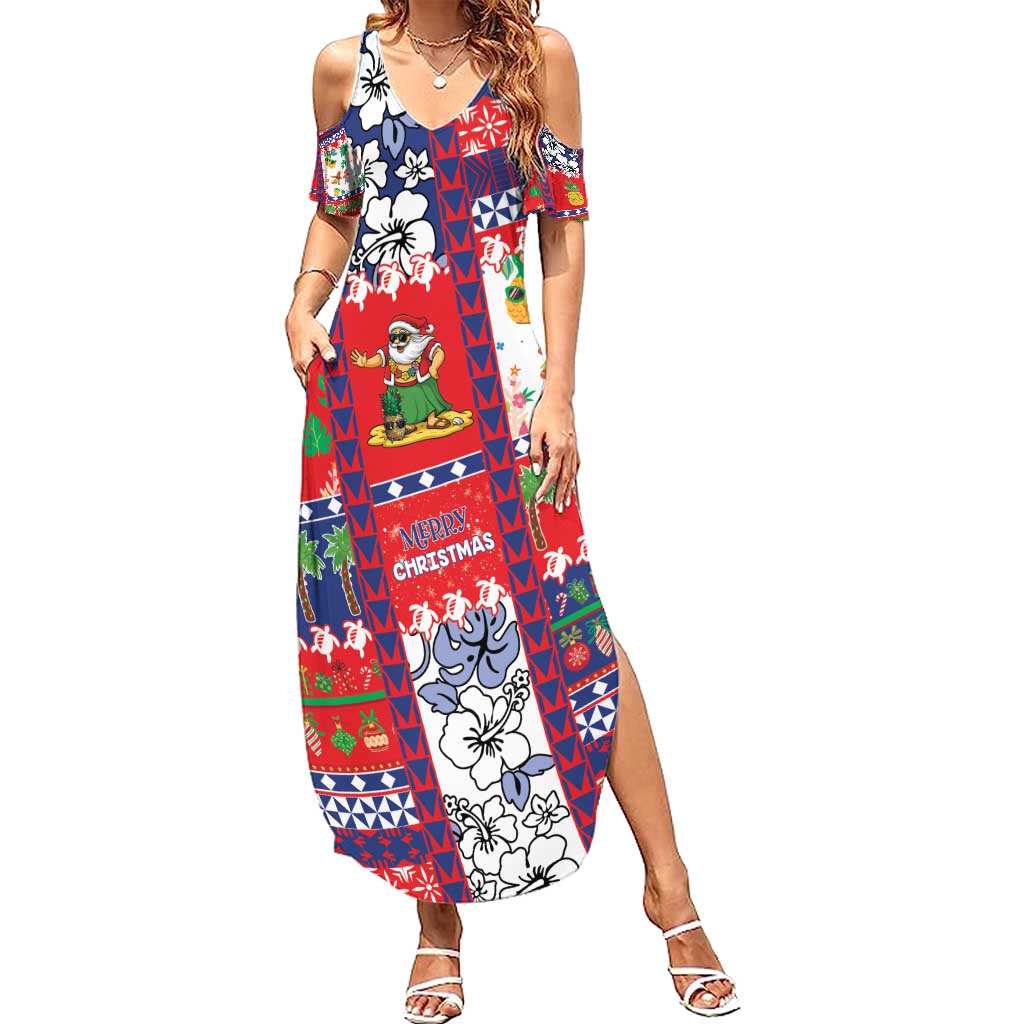 Wallis And Futuna Christmas Family Matching Summer Maxi Dress and Hawaiian Shirt Festive Beach Vibes - Polynesian Pride