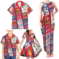 Wallis And Futuna Christmas Family Matching Tank Maxi Dress and Hawaiian Shirt Festive Beach Vibes - Polynesian Pride