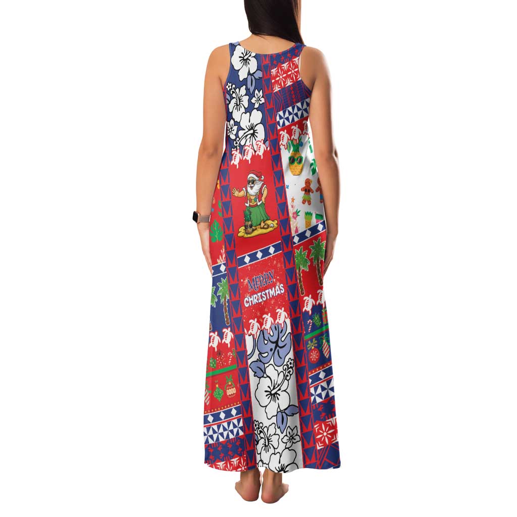 Wallis And Futuna Christmas Family Matching Tank Maxi Dress and Hawaiian Shirt Festive Beach Vibes - Polynesian Pride