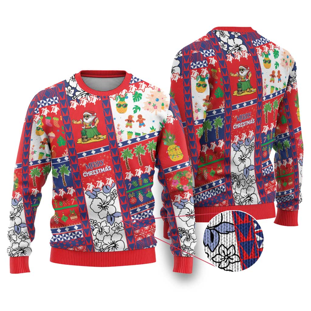 Wallis And Futuna Christmas Ugly Christmas Sweater Festive Beach Vibes - Polynesian Pride