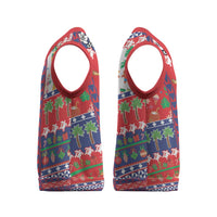 Wallis And Futuna Christmas Knitted V-Neck Vest Festive Beach Vibes - Polynesian Pride