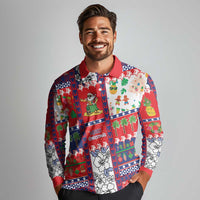 Wallis And Futuna Christmas Long Sleeve Polo Shirt Festive Beach Vibes - Polynesian Pride