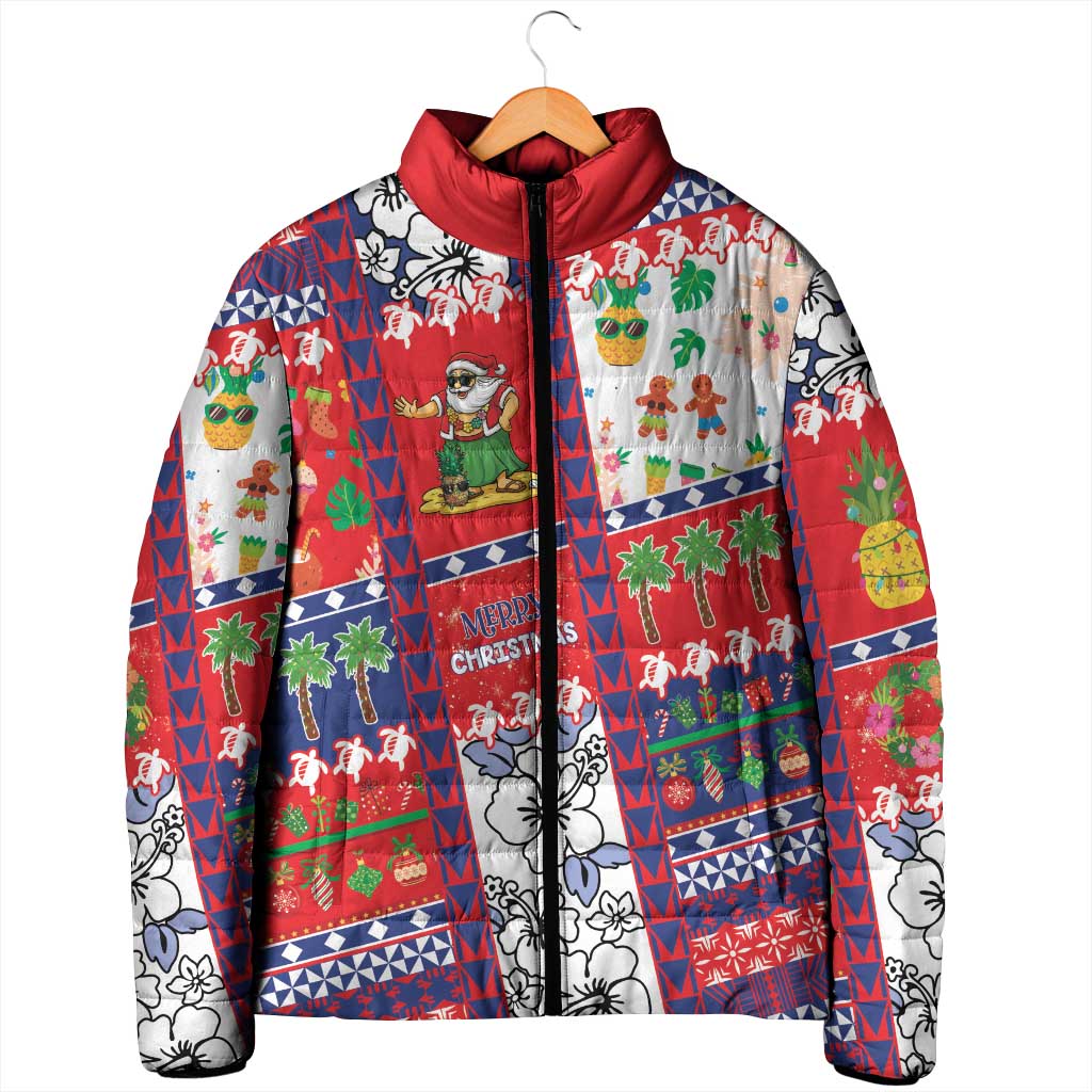 Wallis And Futuna Christmas Padded Jacket Festive Beach Vibes - Polynesian Pride