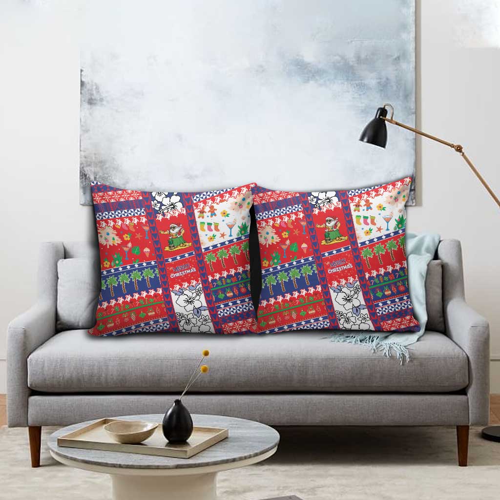 Wallis And Futuna Christmas Pillow Cover Festive Beach Vibes - Polynesian Pride