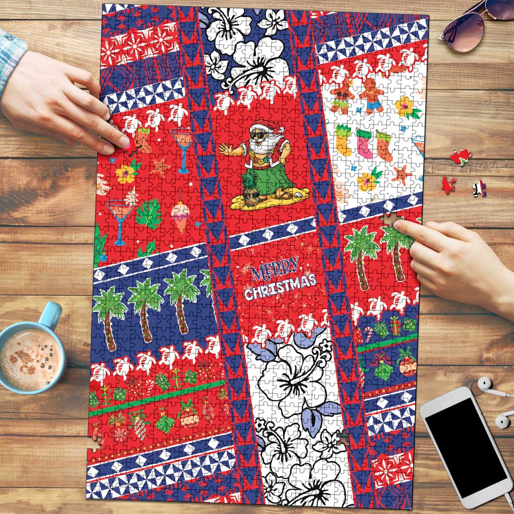 Wallis And Futuna Christmas Puzzle Festive Beach Vibes - Polynesian Pride