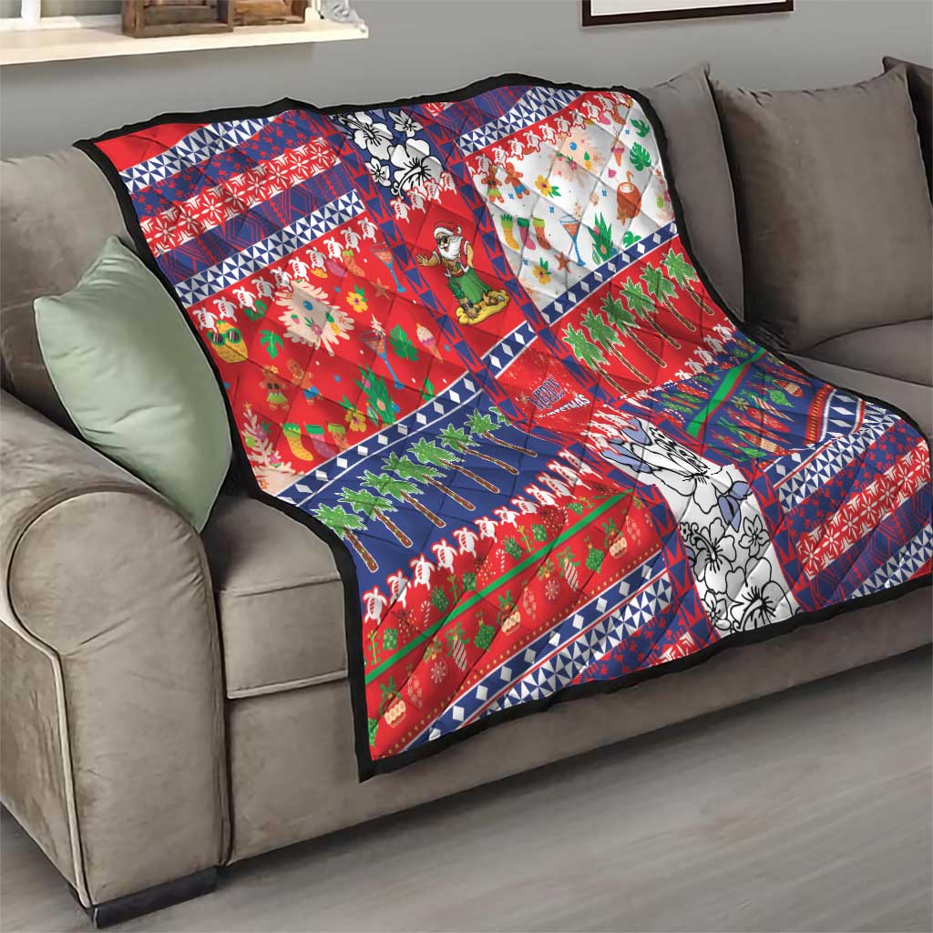 Wallis And Futuna Christmas Quilt Festive Beach Vibes - Polynesian Pride