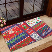 Wallis And Futuna Christmas Rubber Doormat Festive Beach Vibes - Polynesian Pride