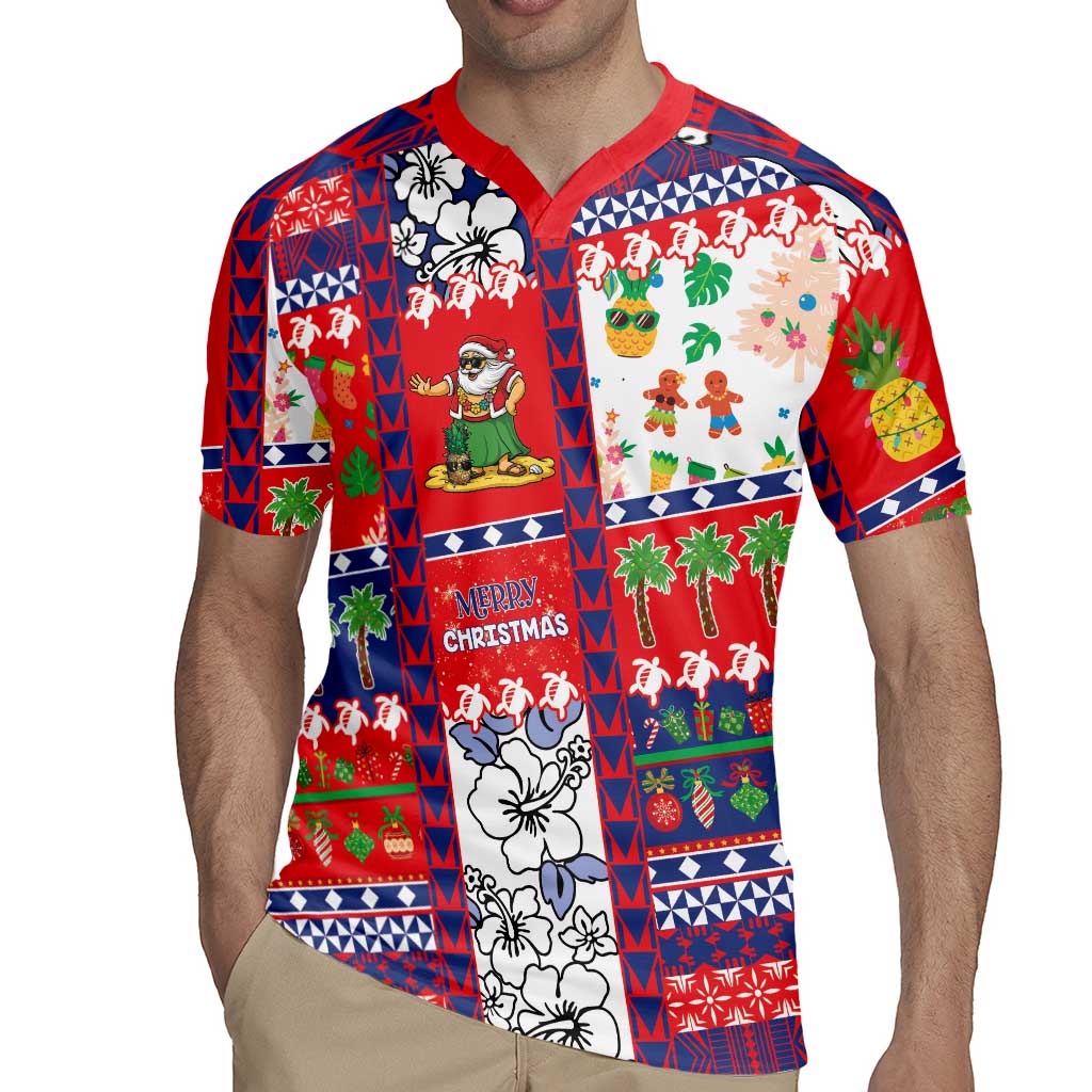 Wallis And Futuna Christmas Rugby Jersey Festive Beach Vibes - Polynesian Pride