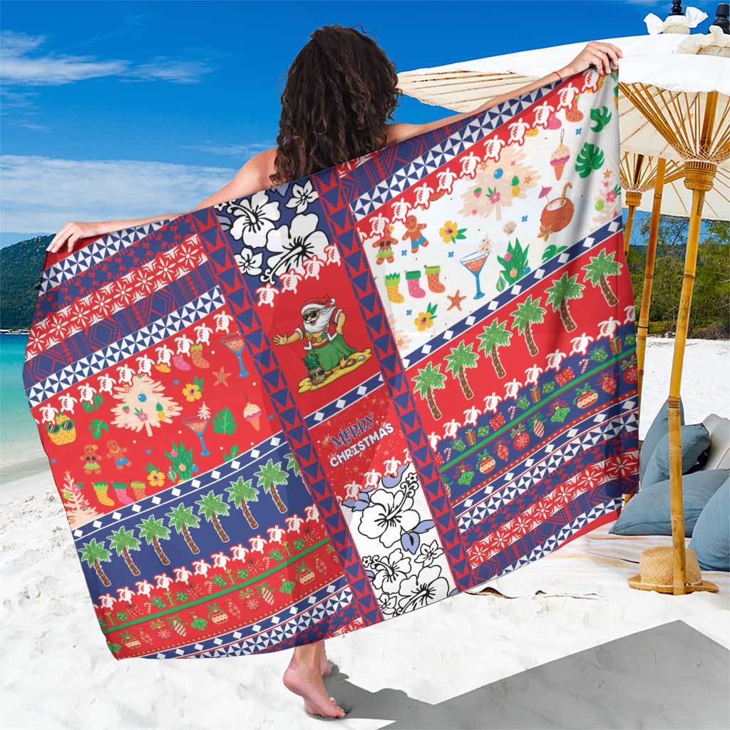 Wallis And Futuna Christmas Sarong Festive Beach Vibes - Polynesian Pride