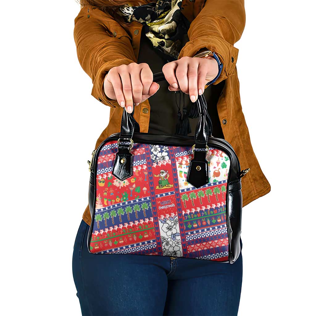Wallis And Futuna Christmas Shoulder Handbag Festive Beach Vibes - Polynesian Pride