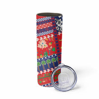 Wallis And Futuna Christmas Skinny Tumbler Festive Beach Vibes - Polynesian Pride