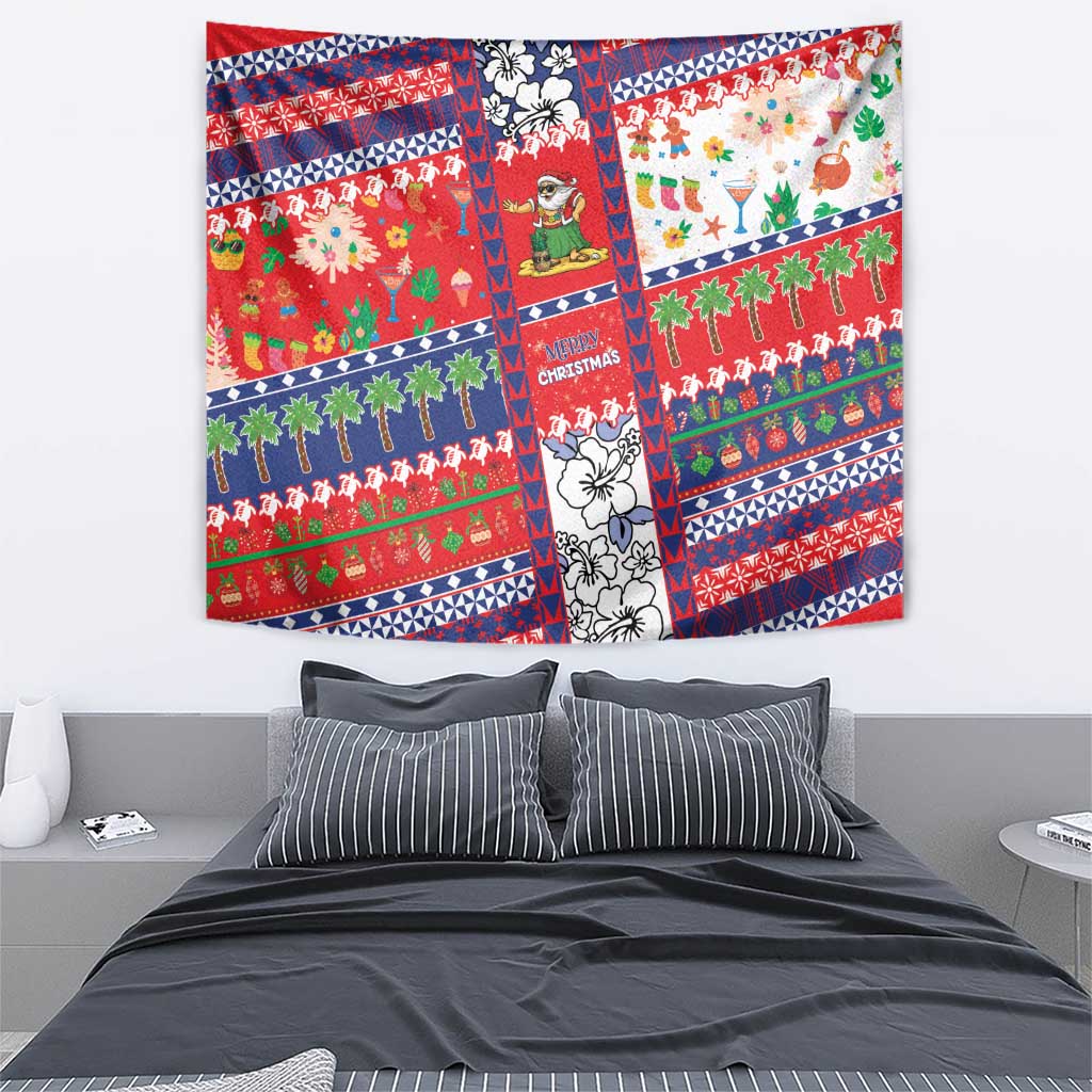 Wallis And Futuna Christmas Tapestry Festive Beach Vibes - Polynesian Pride