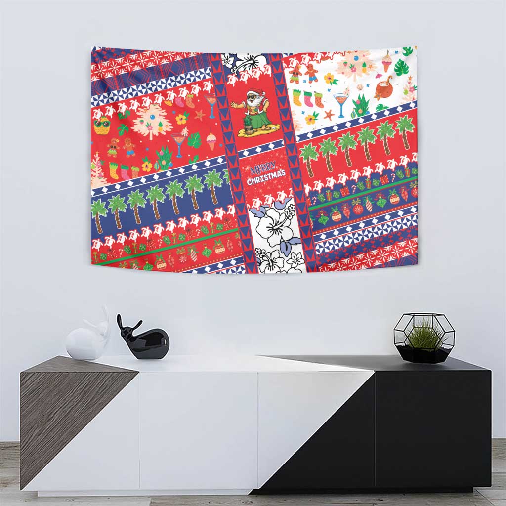 Wallis And Futuna Christmas Tapestry Festive Beach Vibes - Polynesian Pride