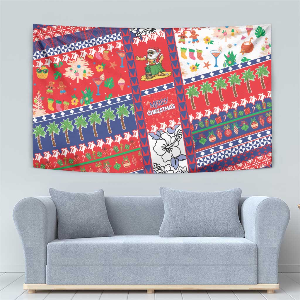 Wallis And Futuna Christmas Tapestry Festive Beach Vibes - Polynesian Pride