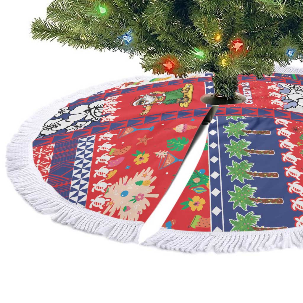 Wallis And Futuna Christmas Tree Skirt Festive Beach Vibes - Polynesian Pride