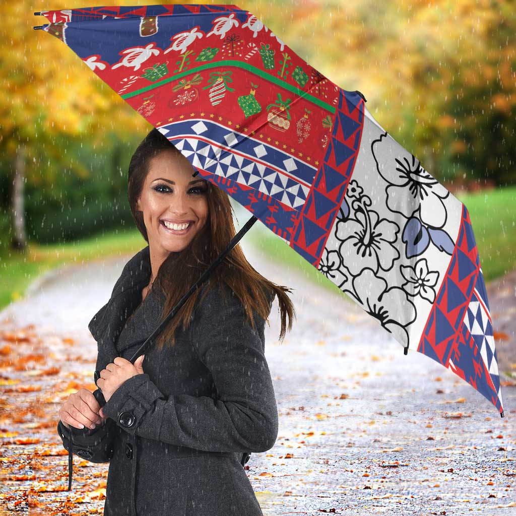 Wallis And Futuna Christmas Umbrella Festive Beach Vibes - Polynesian Pride