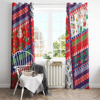 Wallis And Futuna Christmas Window Curtain Festive Beach Vibes - Polynesian Pride