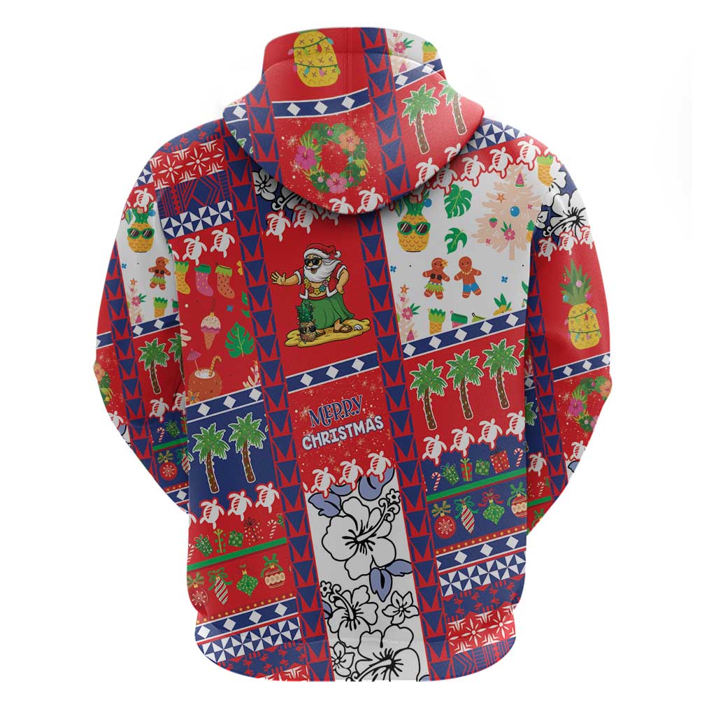 Wallis And Futuna Christmas Zip Hoodie Festive Beach Vibes - Polynesian Pride