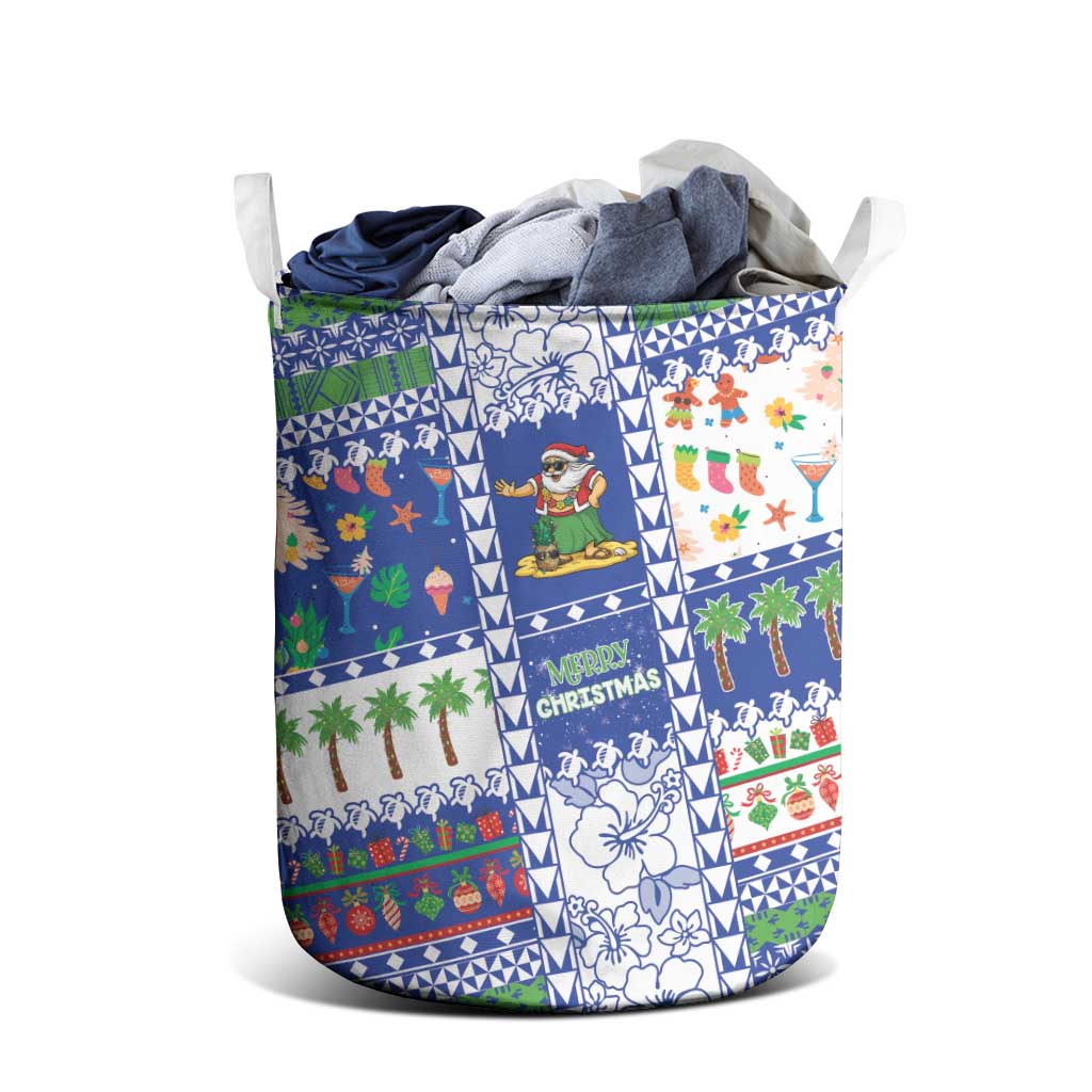 Northern Mariana Islands Christmas Laundry Basket Festive Beach Vibes - Polynesian Pride