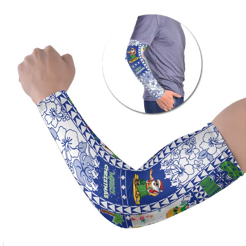 Northern Mariana Islands Christmas Arm Sleeves Festive Beach Vibes - Polynesian Pride