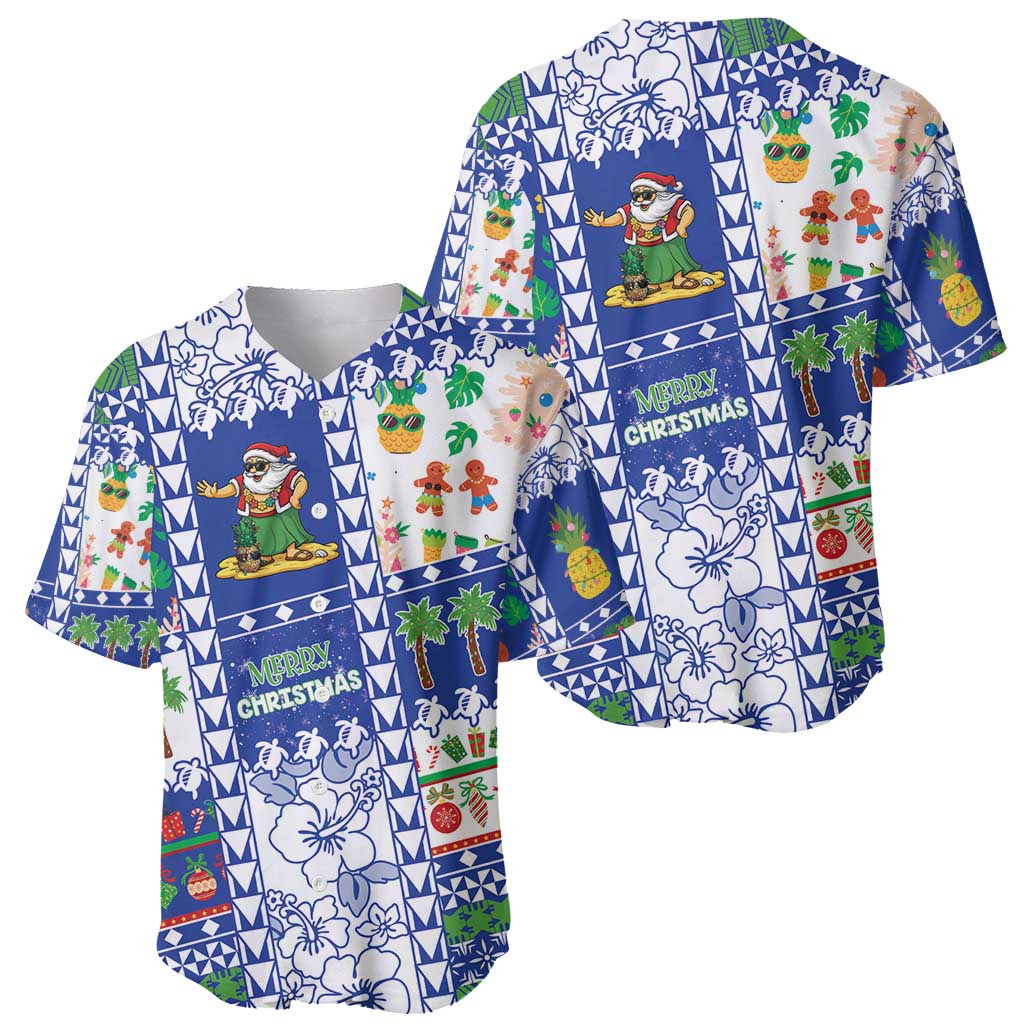 Northern Mariana Islands Christmas Baseball Jersey Festive Beach Vibes - Polynesian Pride