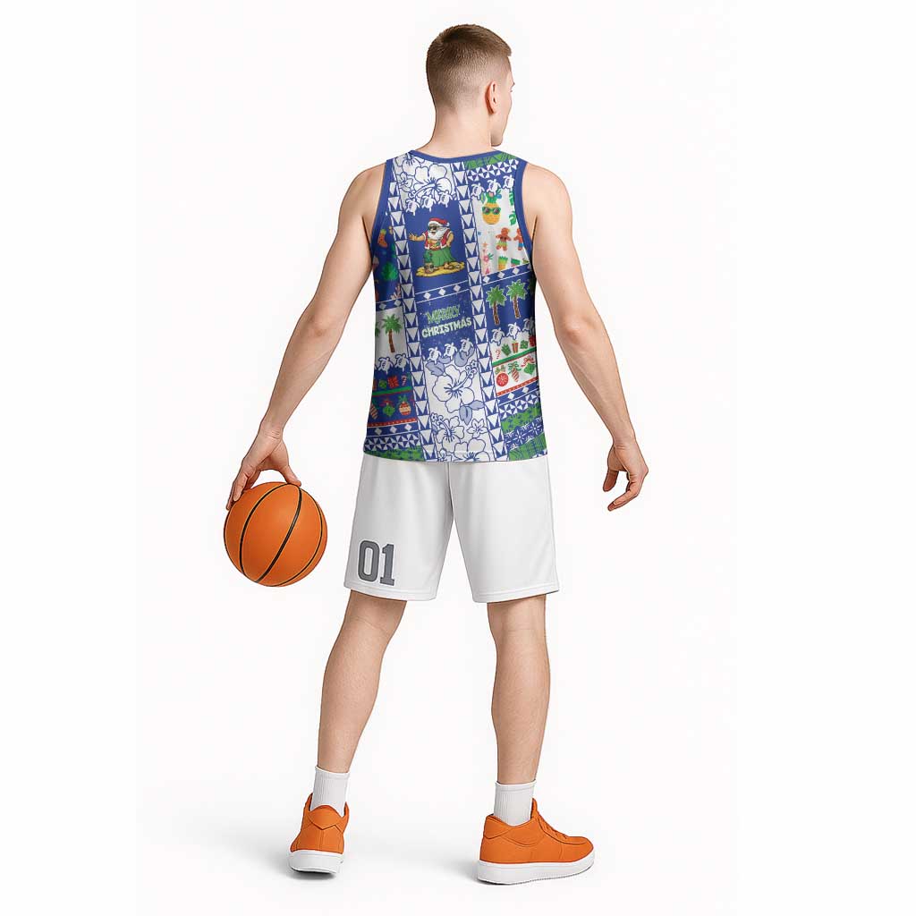 Northern Mariana Islands Christmas Basketball Jersey Festive Beach Vibes - Polynesian Pride