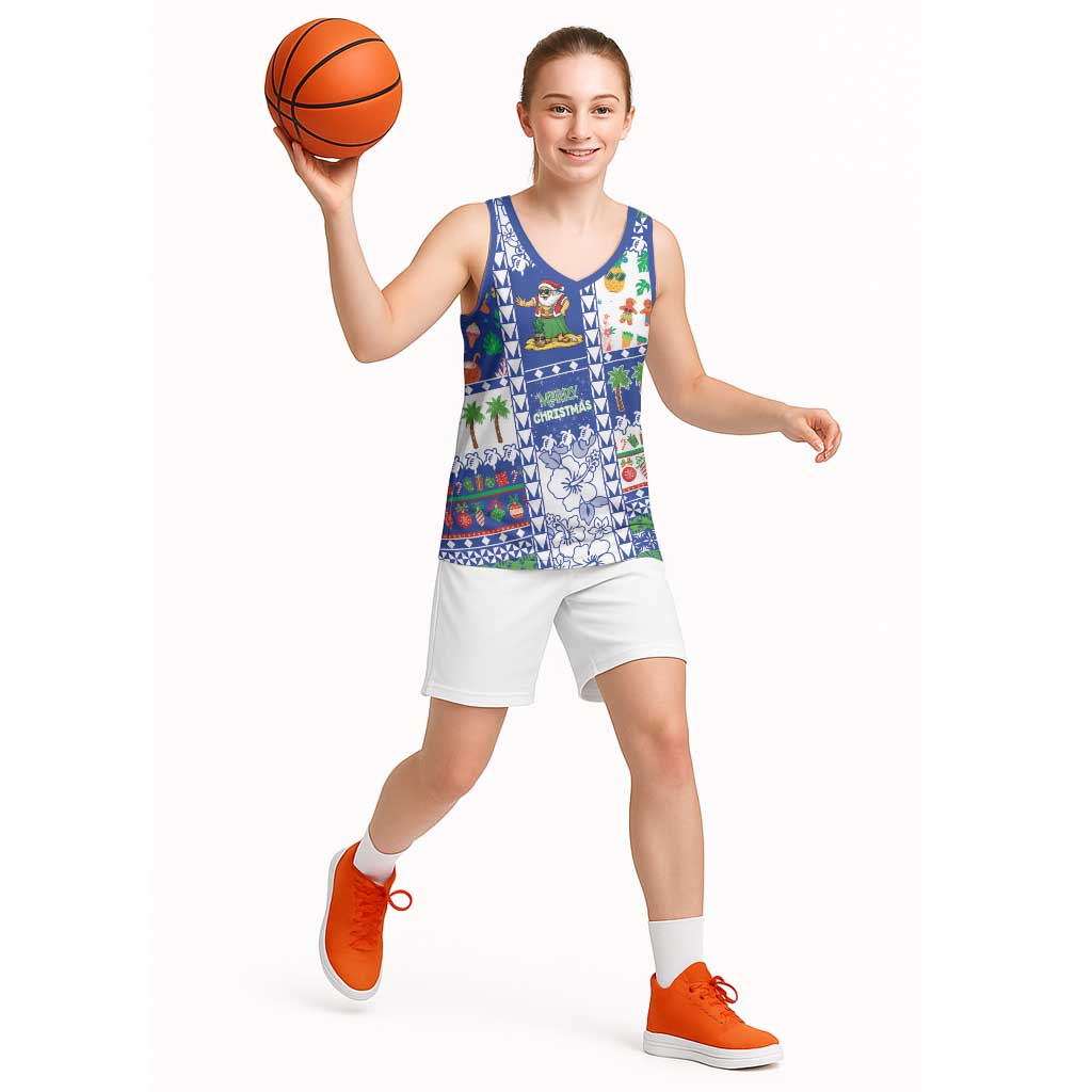 Northern Mariana Islands Christmas Basketball Jersey Festive Beach Vibes - Polynesian Pride