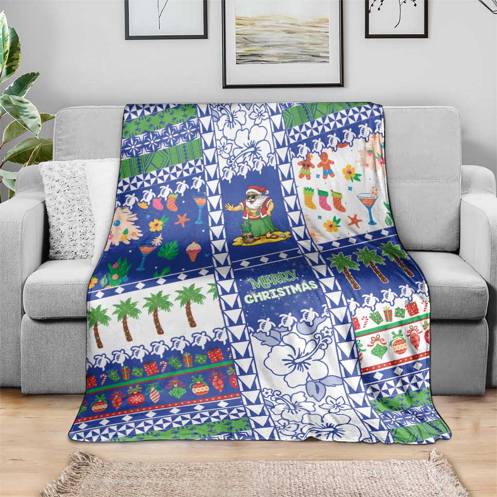 Northern Mariana Islands Christmas Blanket Festive Beach Vibes - Polynesian Pride