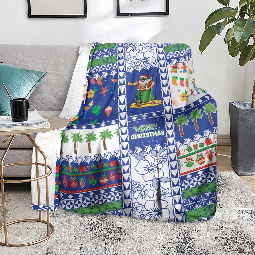 Northern Mariana Islands Christmas Blanket Festive Beach Vibes - Polynesian Pride