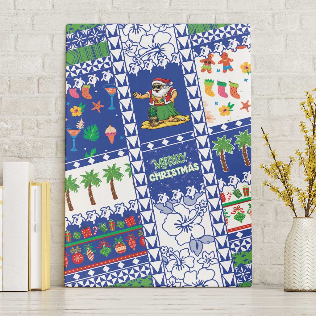 Northern Mariana Islands Christmas Canvas Wall Art Festive Beach Vibes - Polynesian Pride