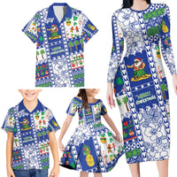 Northern Mariana Islands Christmas Family Matching Long Sleeve Bodycon Dress and Hawaiian Shirt Festive Beach Vibes - Polynesian Pride