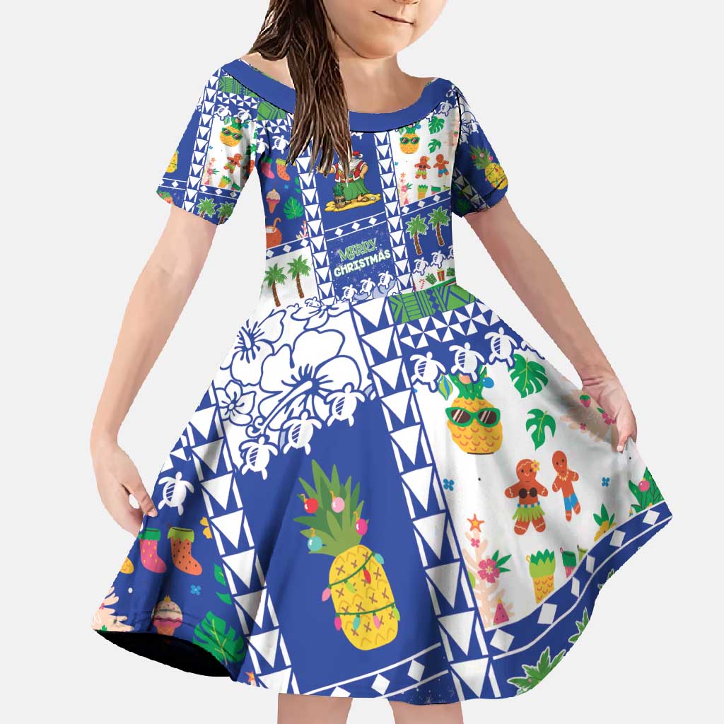 Northern Mariana Islands Christmas Family Matching Off Shoulder Maxi Dress and Hawaiian Shirt Festive Beach Vibes - Polynesian Pride