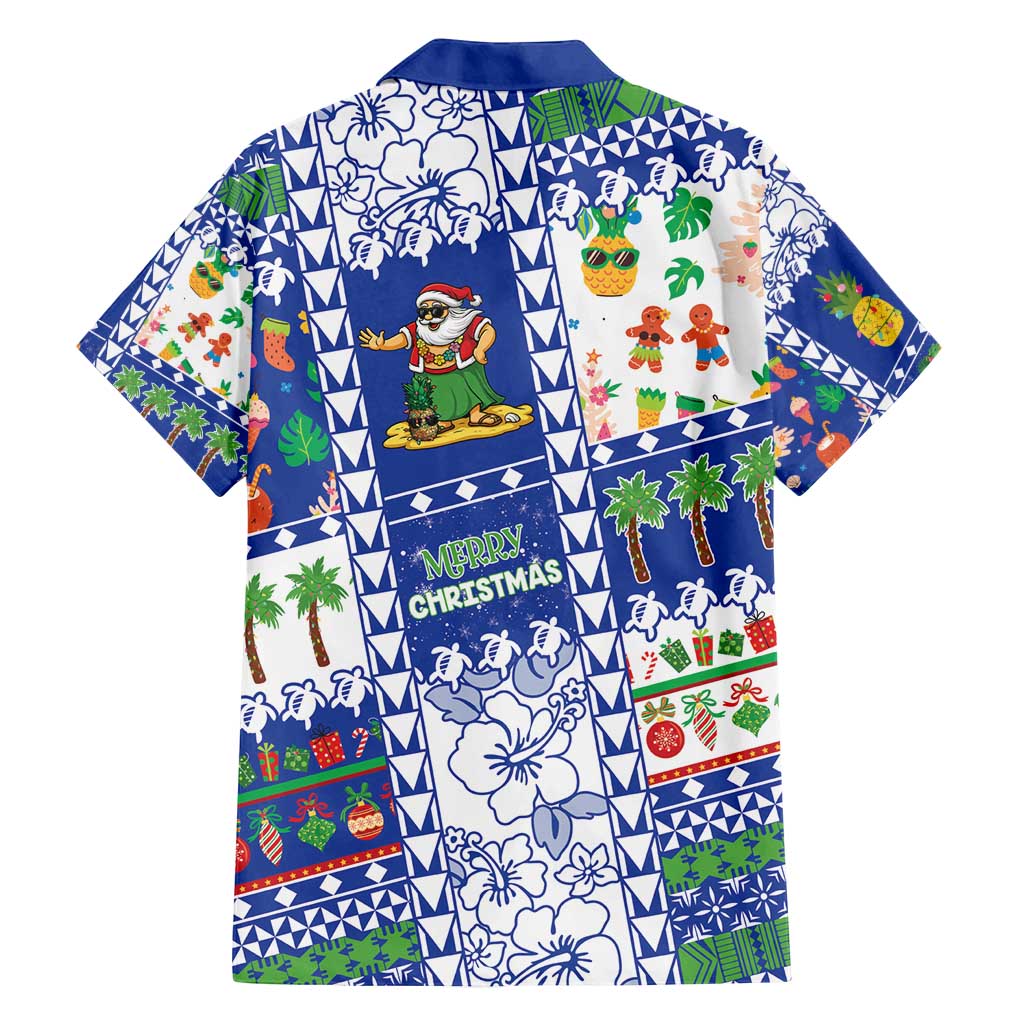 Northern Mariana Islands Christmas Family Matching Off Shoulder Short Dress and Hawaiian Shirt Festive Beach Vibes - Polynesian Pride