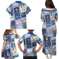 Northern Mariana Islands Christmas Family Matching Puletasi and Hawaiian Shirt Festive Beach Vibes - Polynesian Pride
