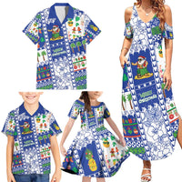 Northern Mariana Islands Christmas Family Matching Summer Maxi Dress and Hawaiian Shirt Festive Beach Vibes - Polynesian Pride