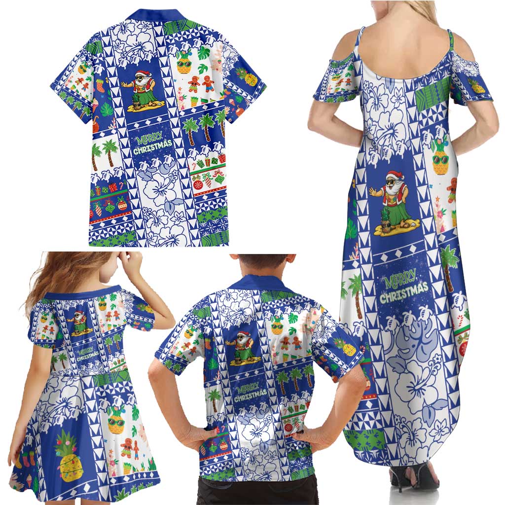 Northern Mariana Islands Christmas Family Matching Summer Maxi Dress and Hawaiian Shirt Festive Beach Vibes - Polynesian Pride