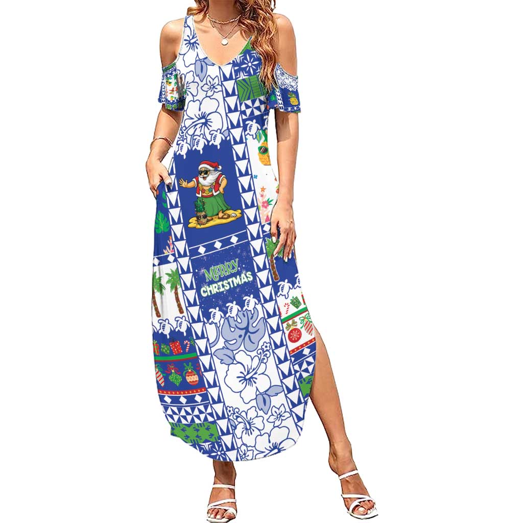 Northern Mariana Islands Christmas Family Matching Summer Maxi Dress and Hawaiian Shirt Festive Beach Vibes - Polynesian Pride