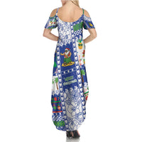Northern Mariana Islands Christmas Family Matching Summer Maxi Dress and Hawaiian Shirt Festive Beach Vibes - Polynesian Pride