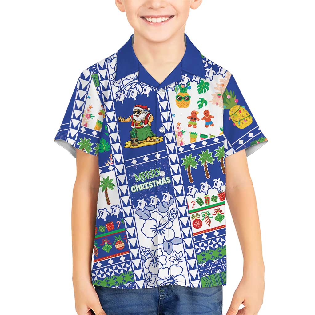 Northern Mariana Islands Christmas Kid Hawaiian Shirt Festive Beach Vibes - Polynesian Pride