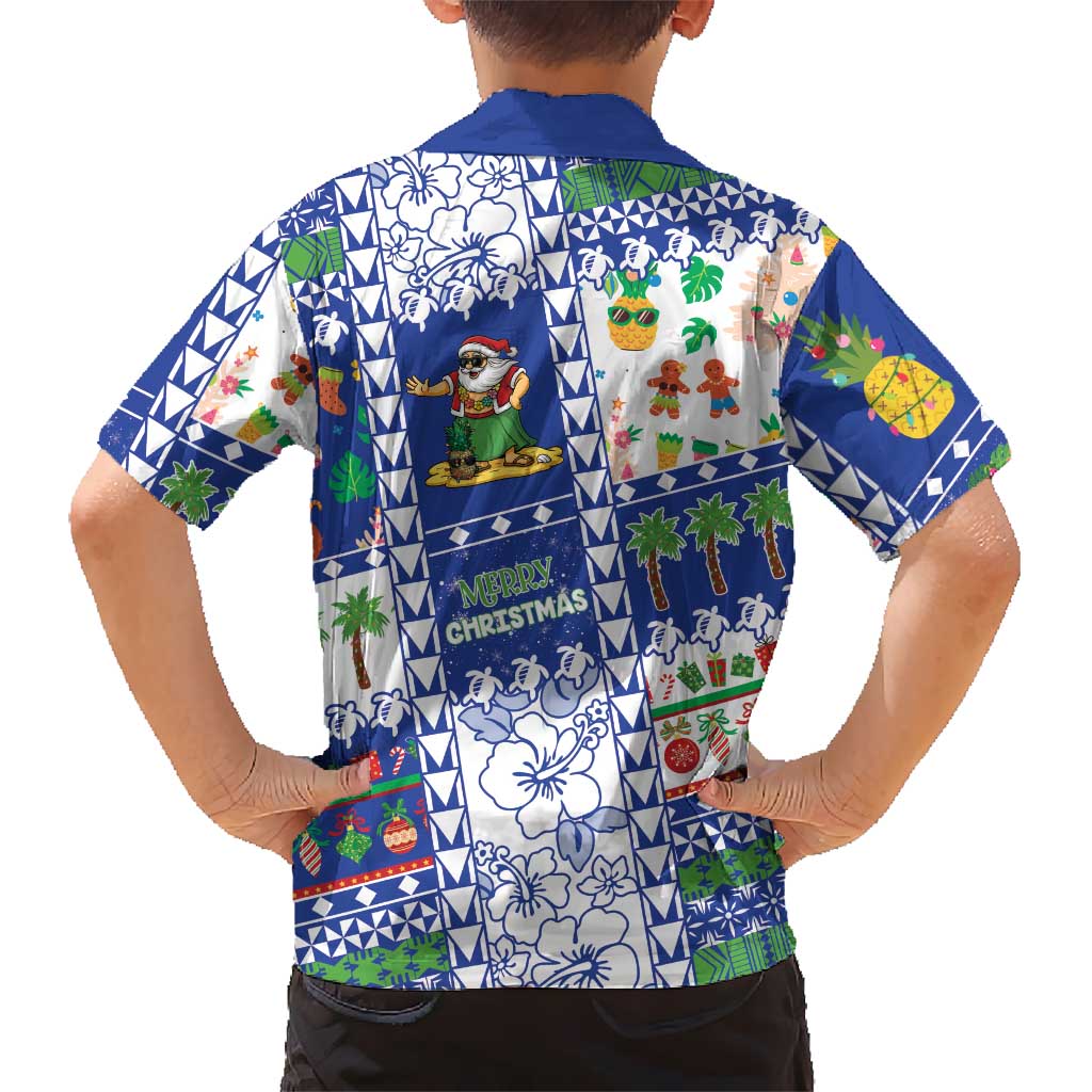Northern Mariana Islands Christmas Kid Hawaiian Shirt Festive Beach Vibes - Polynesian Pride