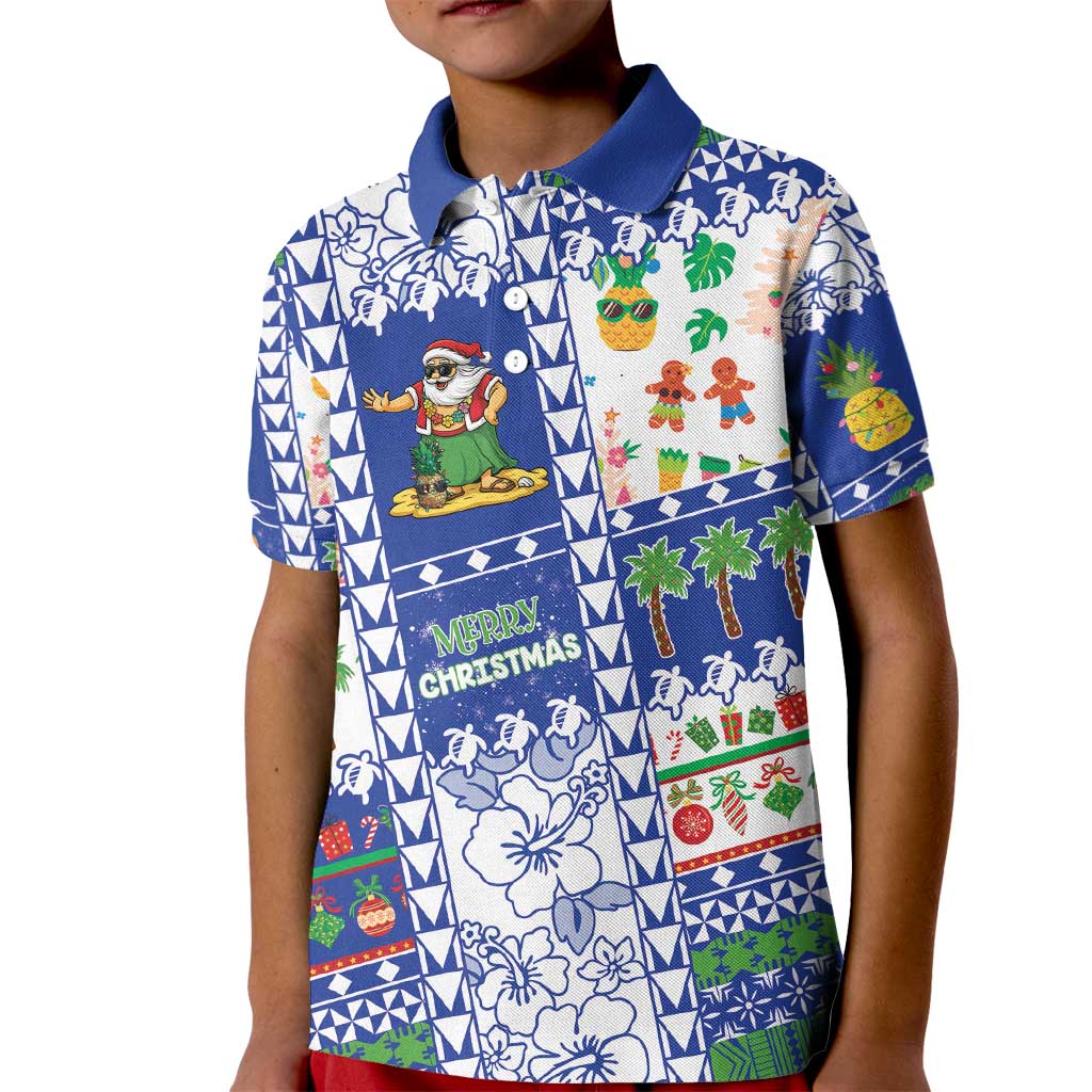 Northern Mariana Islands Christmas Kid Polo Shirt Festive Beach Vibes - Polynesian Pride
