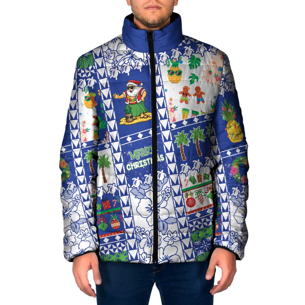 Northern Mariana Islands Christmas Padded Jacket Festive Beach Vibes - Polynesian Pride