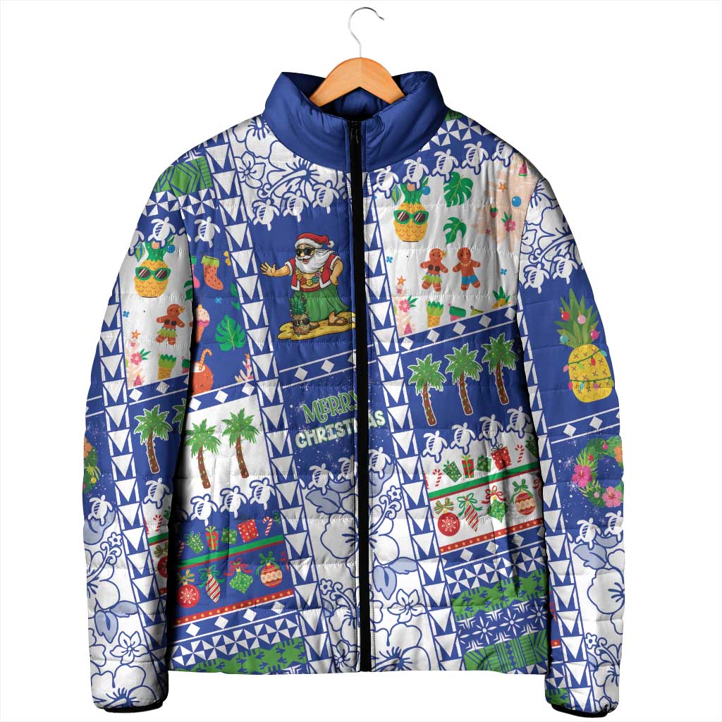 Northern Mariana Islands Christmas Padded Jacket Festive Beach Vibes - Polynesian Pride
