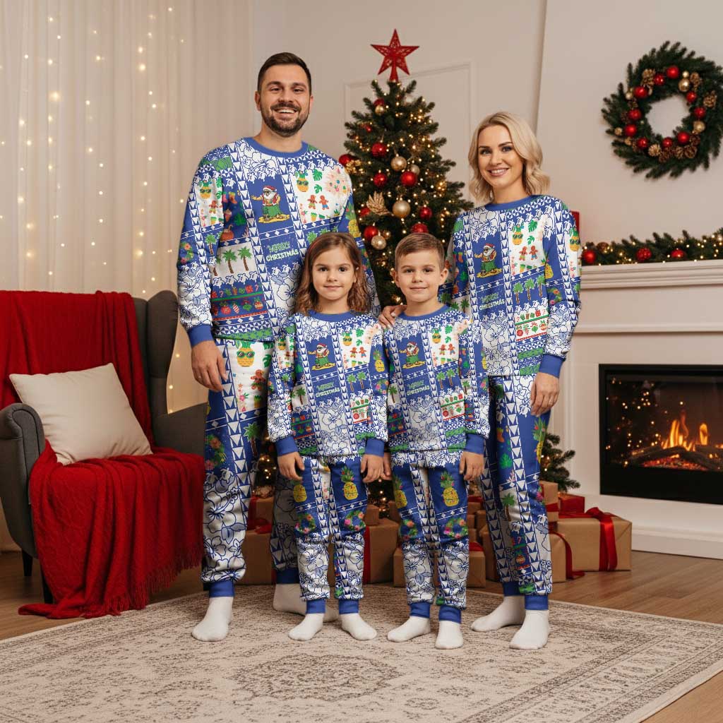 Northern Mariana Islands Christmas Pajama Set Festive Beach Vibes - Polynesian Pride