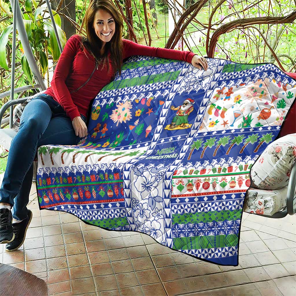 Northern Mariana Islands Christmas Quilt Festive Beach Vibes - Polynesian Pride