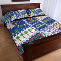 Northern Mariana Islands Christmas Quilt Bed Set Festive Beach Vibes - Polynesian Pride