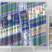 Northern Mariana Islands Christmas Shower Curtain Festive Beach Vibes - Polynesian Pride