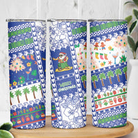 Northern Mariana Islands Christmas Skinny Tumbler Festive Beach Vibes - Polynesian Pride